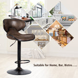 NNECW Set of 2 Adjustable Swivel Bar Stool with Footrest & Backrests