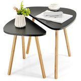 NNECW Nesting Coffee Table Set of 2 with Triangular Tabletop
