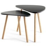 NNECW Nesting Coffee Table Set of 2 with Triangular Tabletop