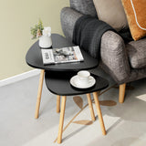 NNECW Nesting Coffee Table Set of 2 with Triangular Tabletop