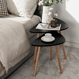 NNECW Nesting Coffee Table Set of 2 with Triangular Tabletop