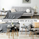NNECW Nesting Coffee Table Set of 2 with Triangular Tabletop