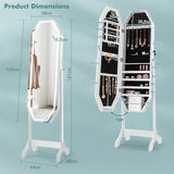 NNECW Jewellery Armoire with Full-Length LED Mirror for Bedroom