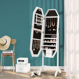 NNECW Jewellery Armoire with Full-Length LED Mirror for Bedroom