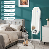 NNECW Jewellery Armoire with Full-Length LED Mirror for Bedroom