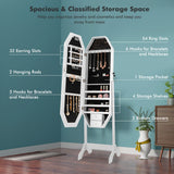 NNECW Jewellery Armoire with Full-Length LED Mirror for Bedroom