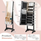 NNECW Freestanding Jewelry Cabinet with Full Length Mirror