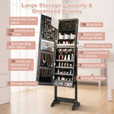 NNECW Freestanding Jewelry Cabinet with Full Length Mirror