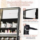 NNECW Freestanding Jewelry Cabinet with Full Length Mirror