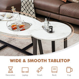 NNECW Nesting Table Set with Oval & Round Table for Living Room/Office