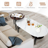 NNECW 2 PCS Modern Table Set with Extra Storage Shelf for Living Room
