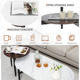 NNECW 2 PCS Modern Table Set with Extra Storage Shelf for Living Room