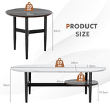 NNECW 2 PCS Modern Table Set with Extra Storage Shelf for Living Room