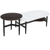 NNECW 2 PCS Modern Table Set with Extra Storage Shelf for Living Room