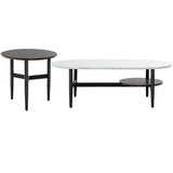 NNECW 2 PCS Modern Table Set with Extra Storage Shelf for Living Room