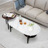 NNECW 2 PCS Modern Table Set with Extra Storage Shelf for Living Room