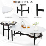 NNECW 2 PCS Modern Table Set with Extra Storage Shelf for Living Room