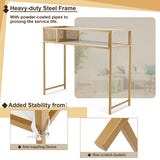 NNECW 2-tier Faux Marble Sofa Table with Open Shelf  for Living Room