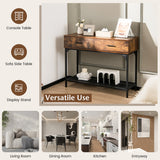 NNECW Industrial Behind Couch Table with Drawer & with Anti-Tipping Kit