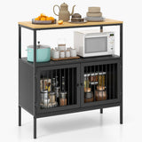 NNECW Modern Kitchen Storage Cabinet with Heavy-duty Metal Frame for Cafe