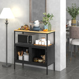 NNECW Modern Kitchen Storage Cabinet with Heavy-duty Metal Frame for Cafe
