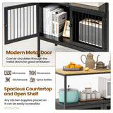 NNECW Modern Kitchen Storage Cabinet with Heavy-duty Metal Frame for Cafe