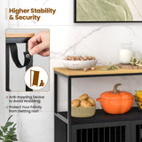 NNECW Modern Kitchen Storage Cabinet with Heavy-duty Metal Frame for Cafe