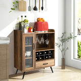 NNECW Buffet Sideboard with Removable Wine Rack for Kitchen Dining Room