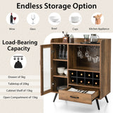 NNECW Buffet Sideboard with Removable Wine Rack for Kitchen Dining Room