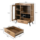 NNECW Buffet Sideboard with Removable Wine Rack for Kitchen Dining Room