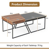 NNECW 2 Pieces Modern Stacking Side Table for Living Room Office Bedroom