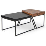 NNECW 2 Pieces Modern Stacking Side Table for Living Room Office Bedroom