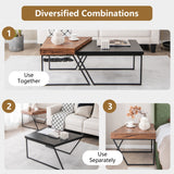 NNECW 2 Pieces Modern Stacking Side Table for Living Room Office Bedroom