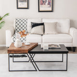 NNECW 2 Pieces Modern Stacking Side Table for Living Room Office Bedroom