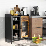 NNECW Industrial Kitchen Buffet SideboardStorage Cabinet for Dining Room Living Room