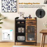 NNECW Industrial Kitchen Buffet SideboardStorage Cabinet for Dining Room Living Room