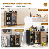 NNECW Industrial Kitchen Buffet SideboardStorage Cabinet for Dining Room Living Room