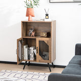 NNECW Industrial Kitchen Sideboard with Removable Wine Rack for Living Room Dining Room