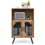 NNECW Industrial Kitchen Sideboard with Removable Wine Rack for Living Room Dining Room