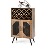 NNECW Industrial Kitchen Sideboard with Removable Wine Rack for Living Room Dining Room