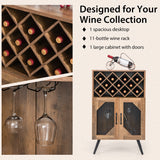 NNECW Industrial Kitchen Sideboard with Removable Wine Rack for Living Room Dining Room