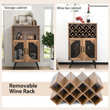 NNECW Industrial Kitchen Sideboard with Removable Wine Rack for Living Room Dining Room