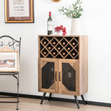 NNECW Industrial Kitchen Sideboard with Removable Wine Rack for Living Room Dining Room