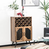 NNECW Industrial Kitchen Sideboard with Removable Wine Rack for Living Room Dining Room