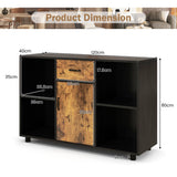 NNECW Industrial Kitchen Buffet Sideboard with 4 Open Cubbies for Living Room Dining Room