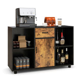 NNECW Industrial Kitchen Buffet Sideboard with 4 Open Cubbies for Living Room Dining Room