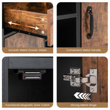 NNECW Industrial Kitchen Buffet Sideboard with 4 Open Cubbies for Living Room Dining Room