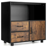 NNECW 2 Drawer File Cabinet with Door with Industrial Style for Living Room