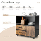 NNECW 2 Drawer File Cabinet with Door with Industrial Style for Living Room