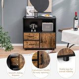 NNECW 2 Drawer File Cabinet with Door with Industrial Style for Living Room